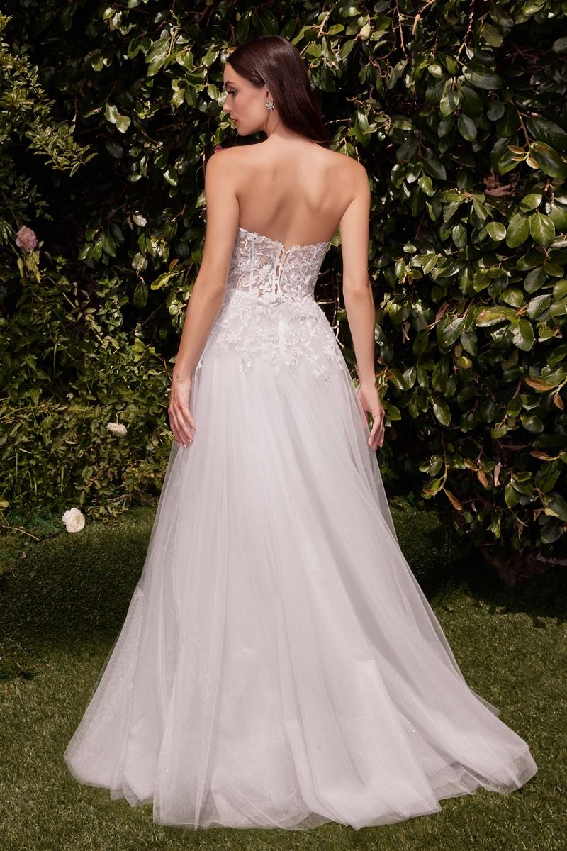 C148W Strapless A-Line Lace & Tulle Wedding Dress