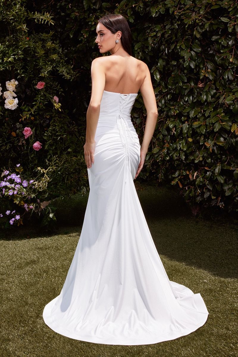 CD791W Strapless Stretch Satin Dress
