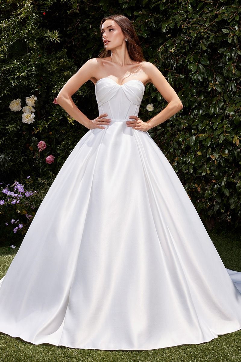 CDS512W Strapless Satin Ball Gown