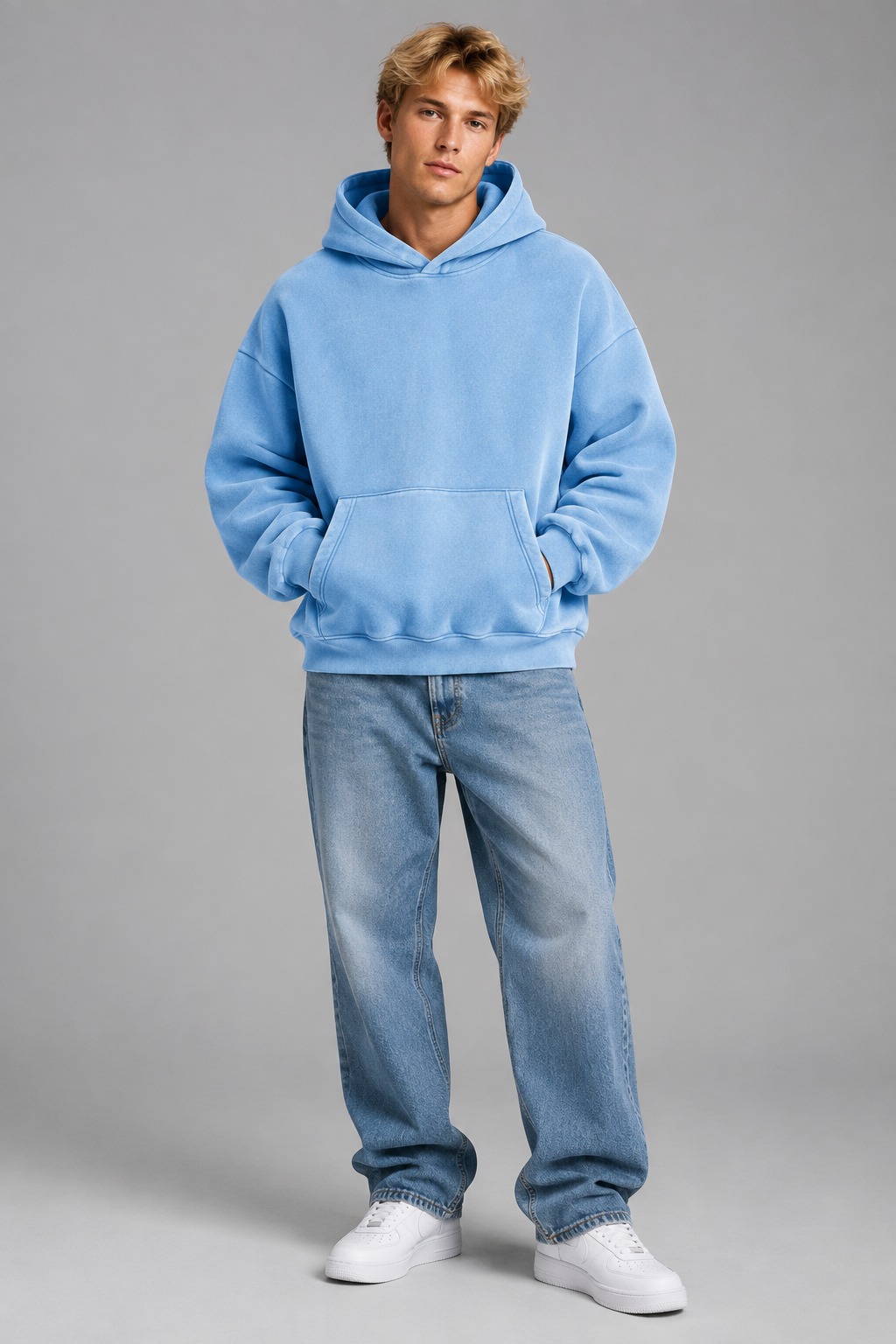 Unisex Vintage Wash Boxy Fleece Hoodie