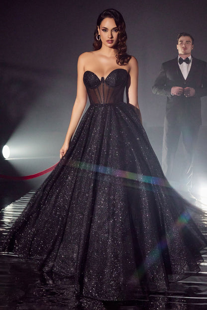 CD275 Glitter Corset Ball Gown