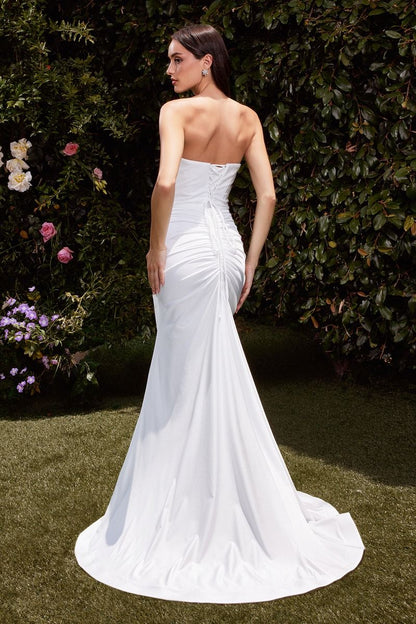 CD791W Strapless Stretch Satin Dress