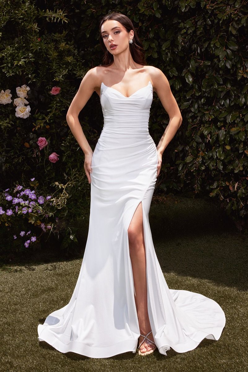 CD791W Strapless Stretch Satin Dress