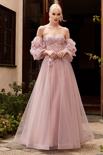 CD962 Strapless Off the Shoulder Gown