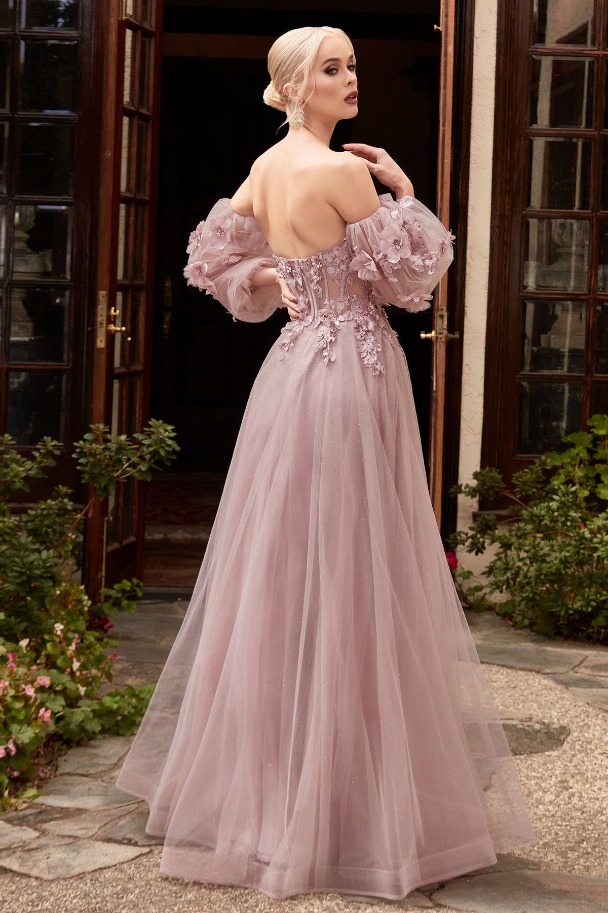 CD962 Strapless Off the Shoulder Gown