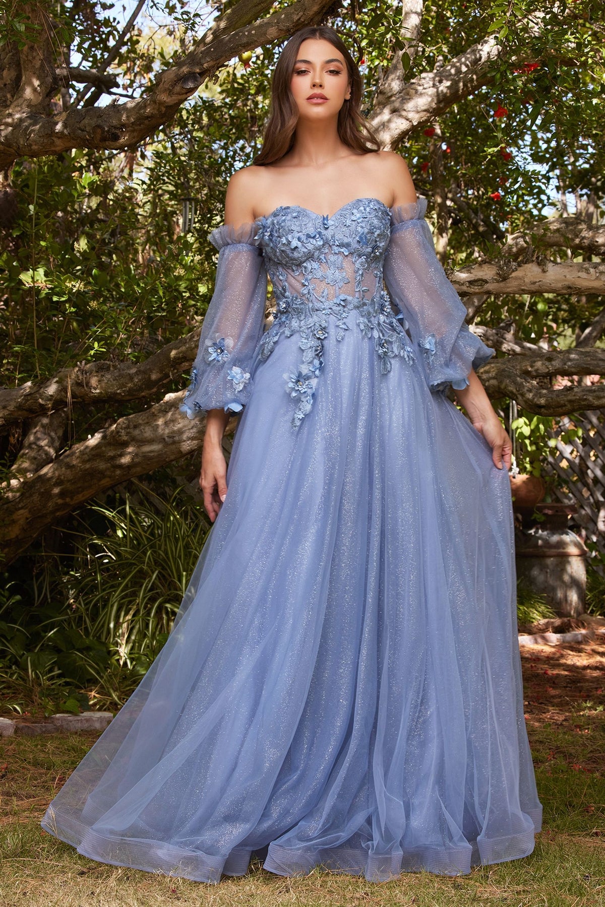 CD962 Strapless Off the Shoulder Gown