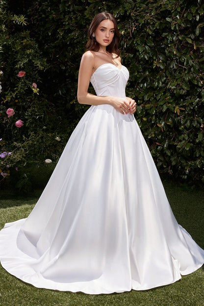 CDS512W Strapless Satin Ball Gown