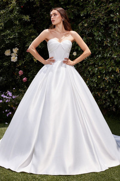 CDS512W Strapless Satin Ball Gown