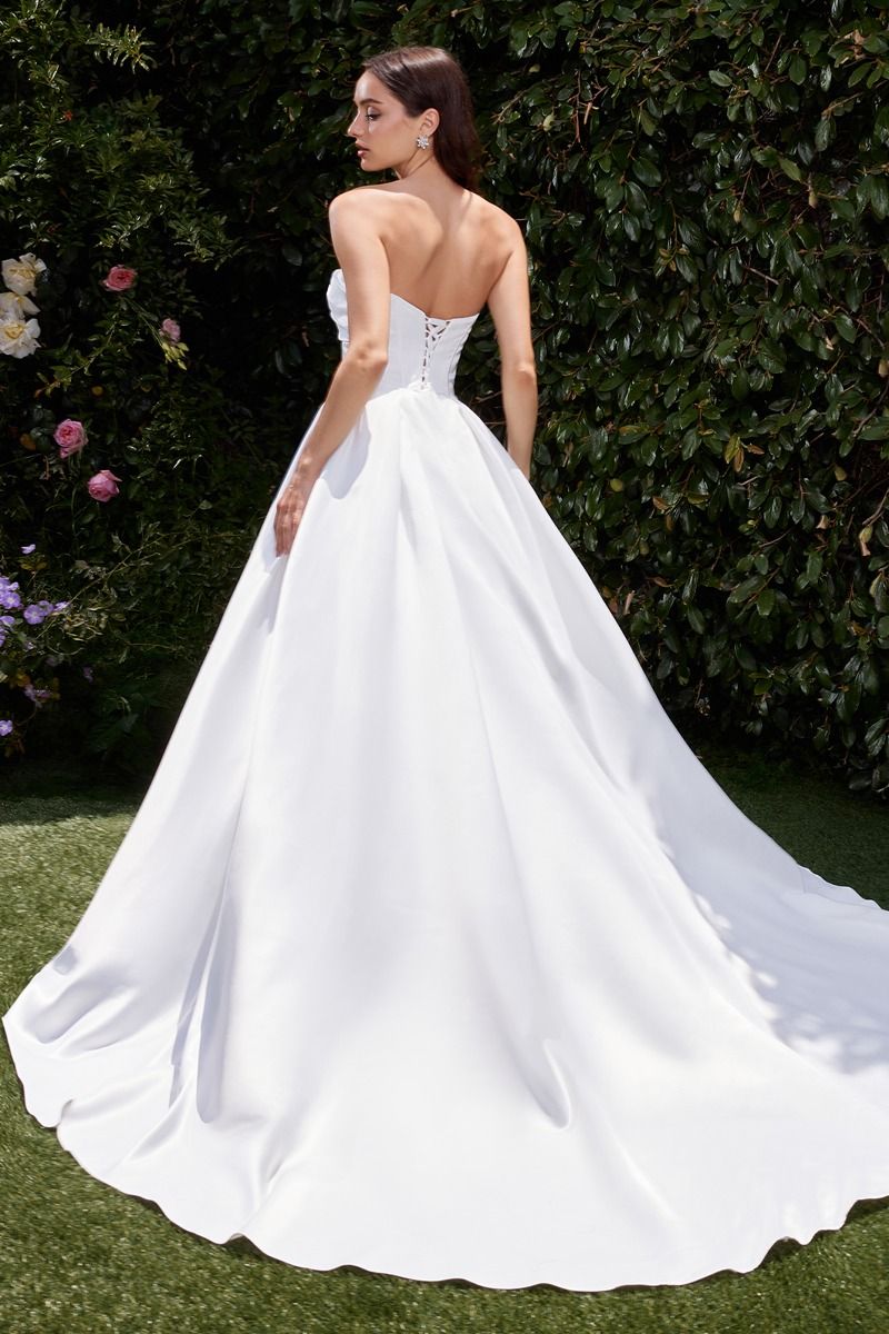 CDS512W Strapless Satin Ball Gown