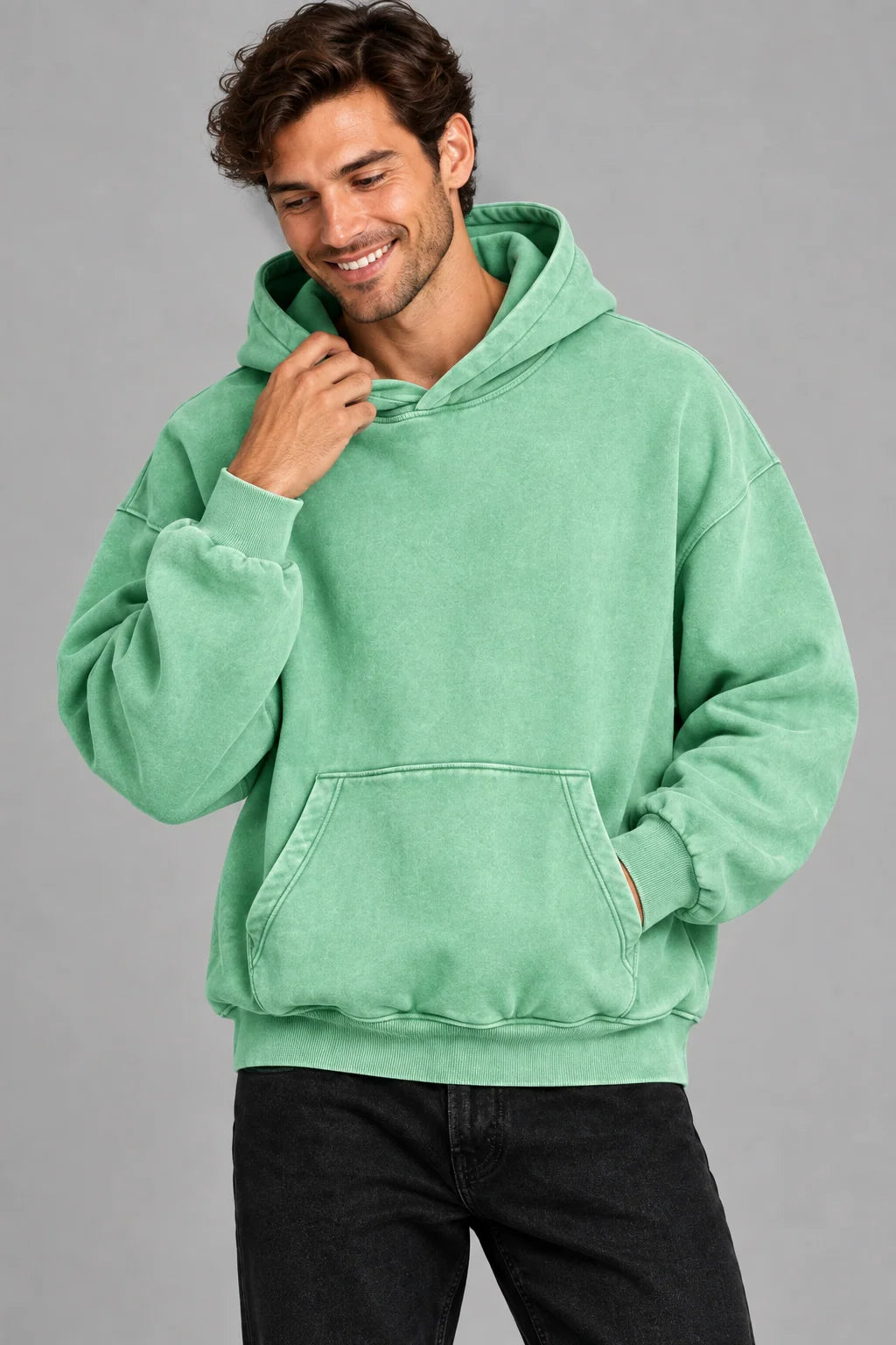 Unisex Vintage Wash Boxy Fleece Hoodie