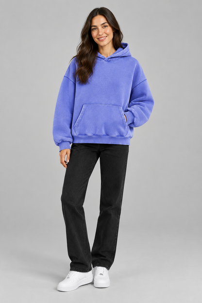 Unisex Vintage Wash Boxy Fleece Hoodie