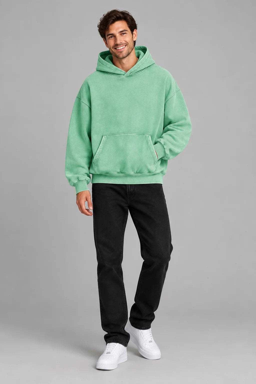 Unisex Vintage Wash Boxy Fleece Hoodie