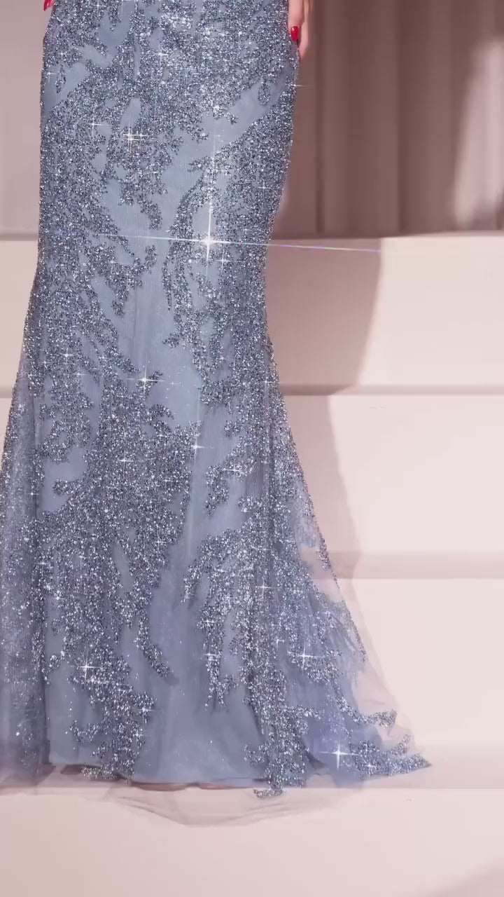 CD847 Crystal Embellished Gown