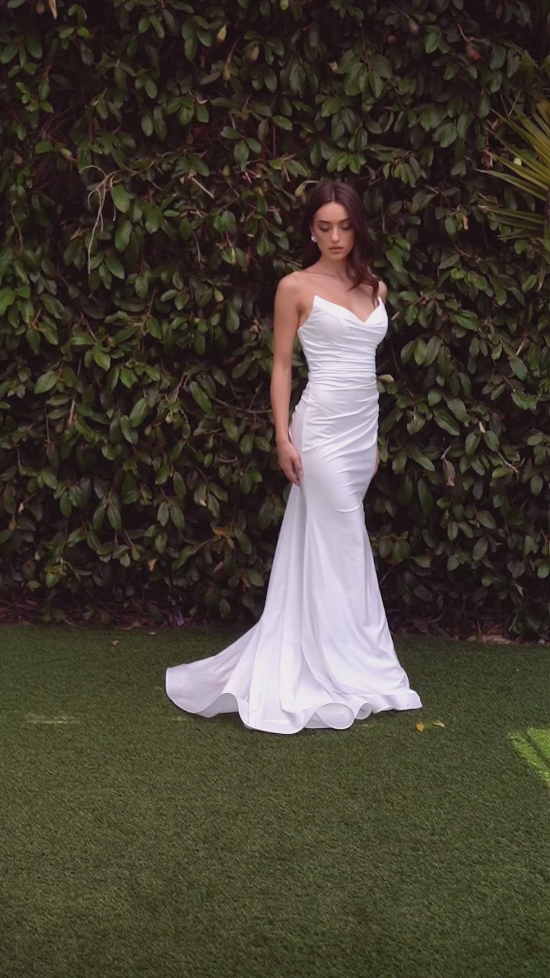 CD791W Strapless Stretch Satin Dress