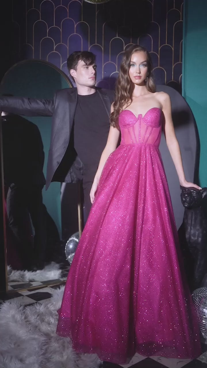 CD275 Glitter Corset Ball Gown