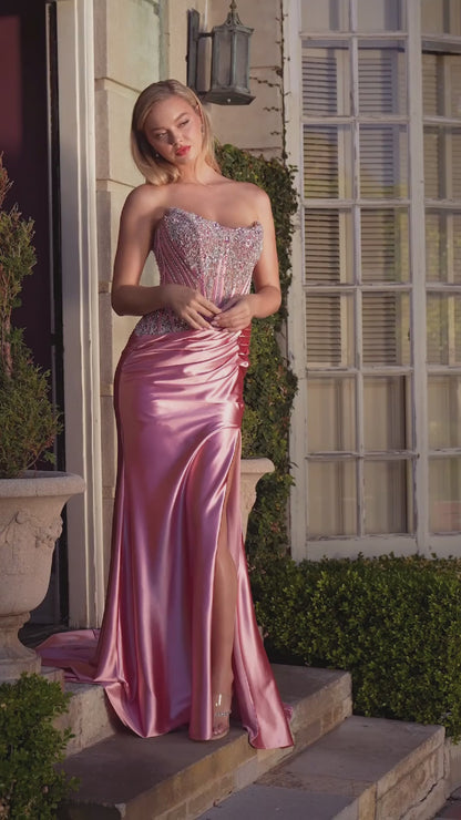 CD725 Strapless Scoop Neckline &amp; Corset Bodice