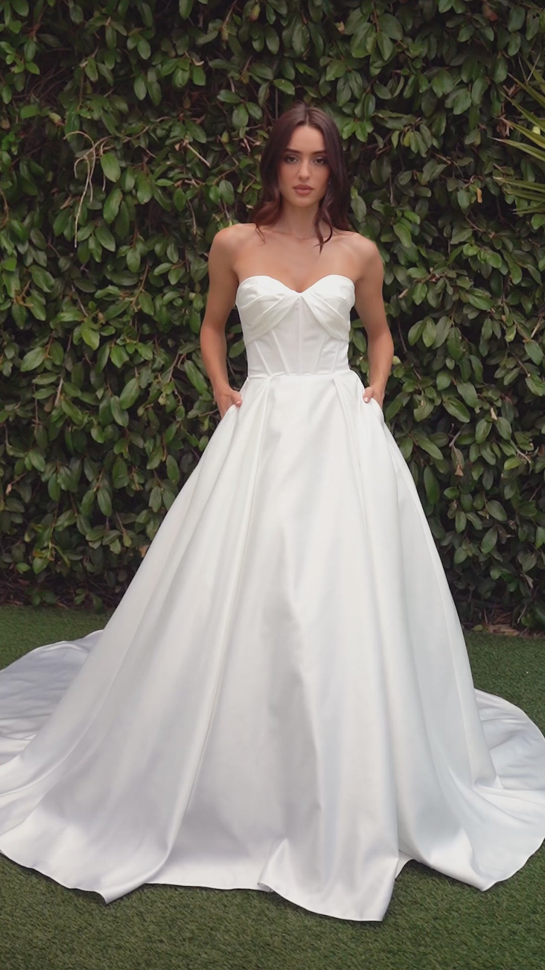 CDS512W Strapless Satin Ball Gown