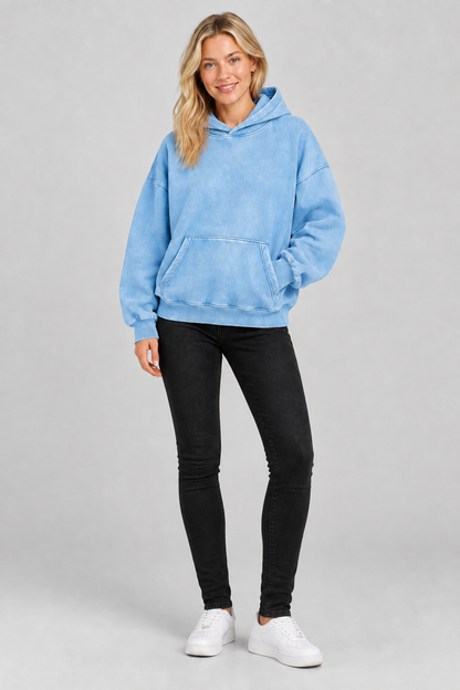 Unisex Vintage Wash Boxy Fleece Hoodie