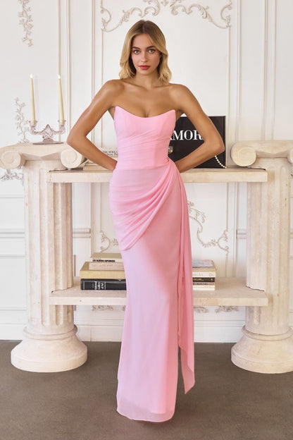 T726  Strapless Neckline Dress