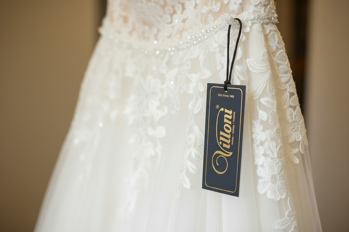 Villoni Tag on Wedding Dress - Landscape